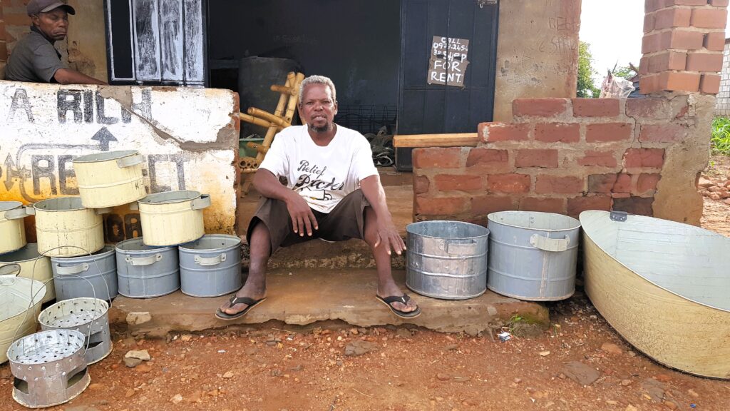 Mr Banda at his workshop